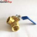 GutenTop High Quality 3 Way geschmiedet Full Port 400WOG Messing Kugelhahn von Hebelgriff und NPT Female